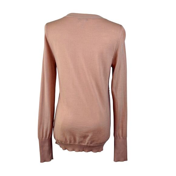 J.Crew Blush Pink Merino Wool Sequin Sweater Cardigan MEDIUM Holiday Preppy - Picture 4 of 9